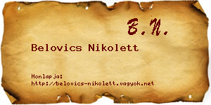 Belovics Nikolett névjegykártya