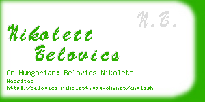 nikolett belovics business card